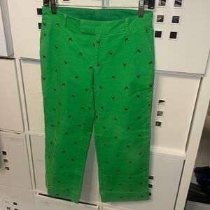 Vineyard Vines Whale Cropped Corduroy Green Pants